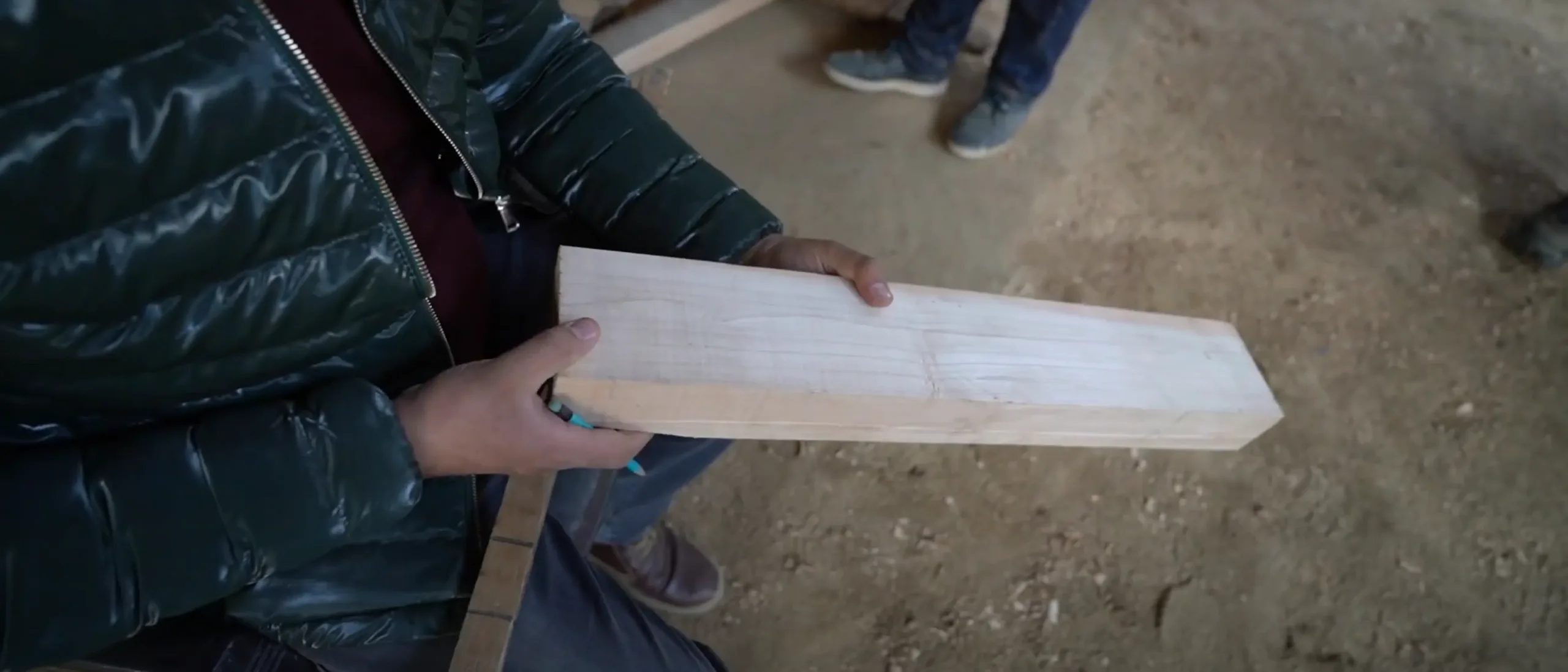 Wood log in hands